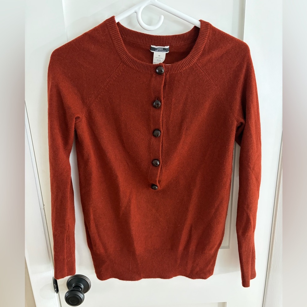 J. Crew Women’s Burnt Orange Cashmere Cardigan